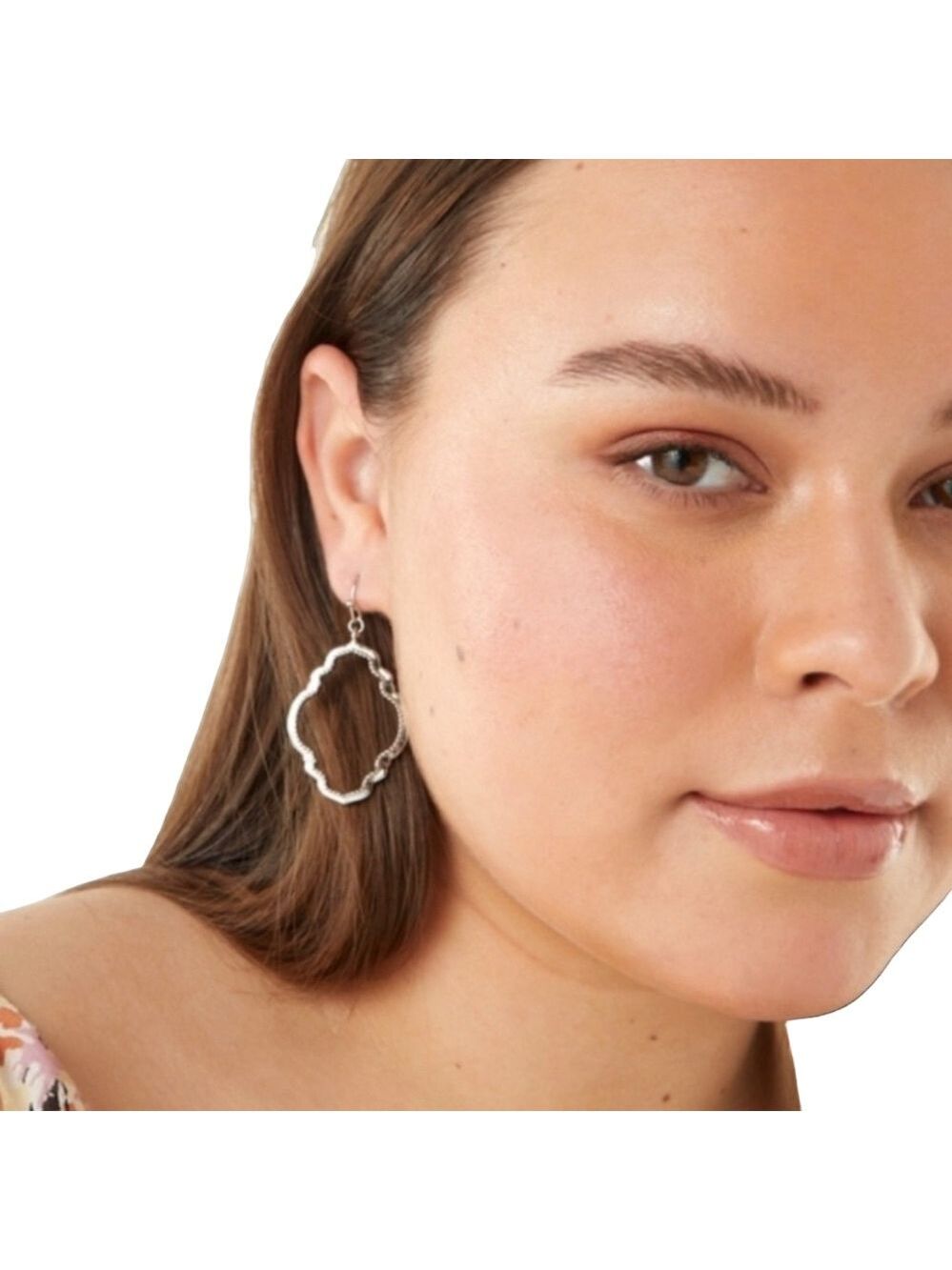 Stella & Ruby Sculptural Drop Silver Earrings NWT